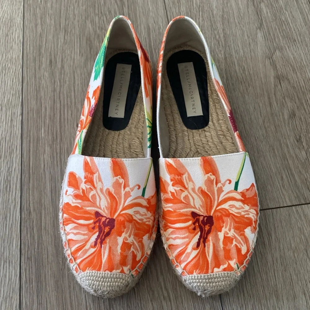 STELLA MCCARTNEY Carlow Floral Print Espadrilles Women’s 39 - Picture 3 of 14